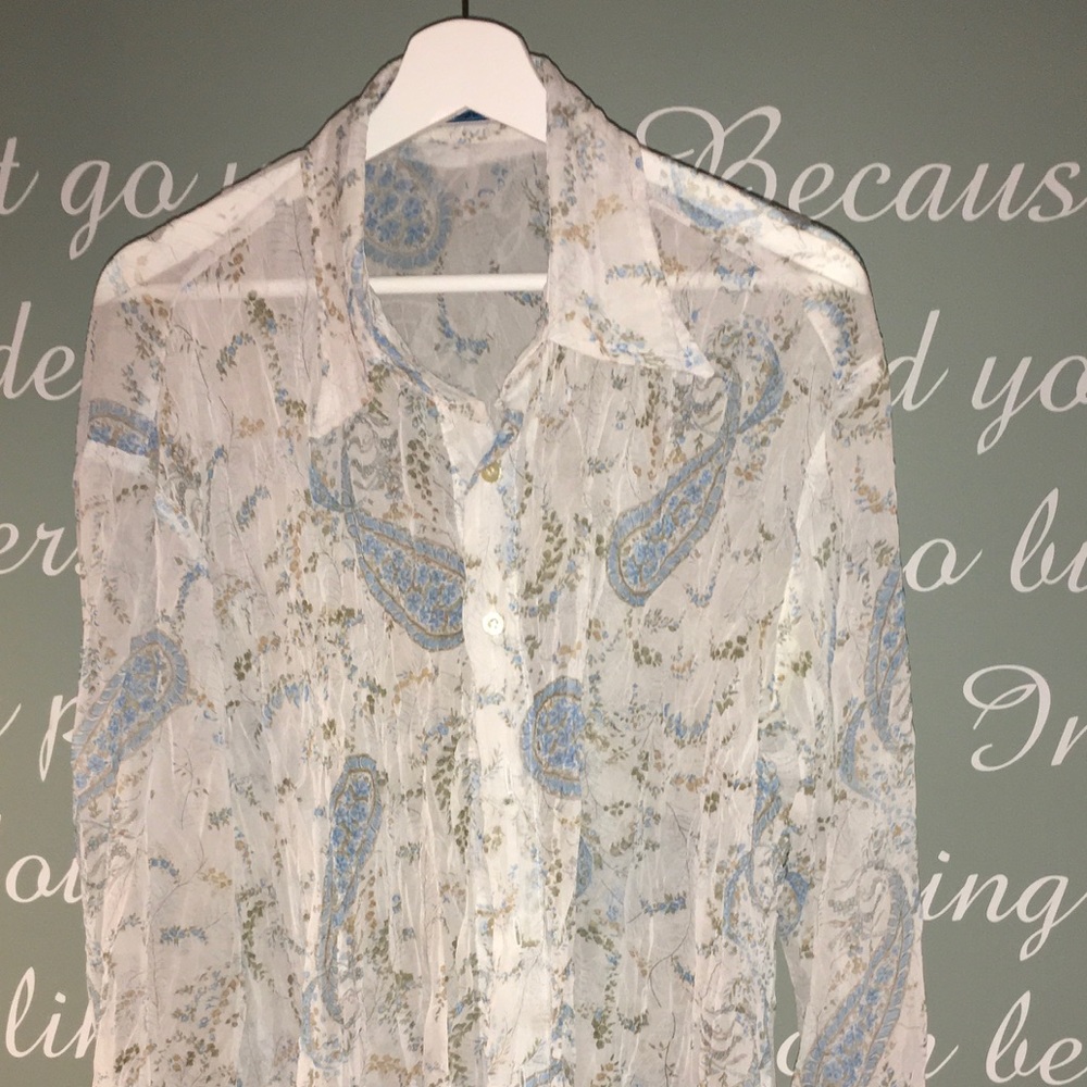 COUTURE, THE CLOTHING CO SHEER PAISLY BLOUSE